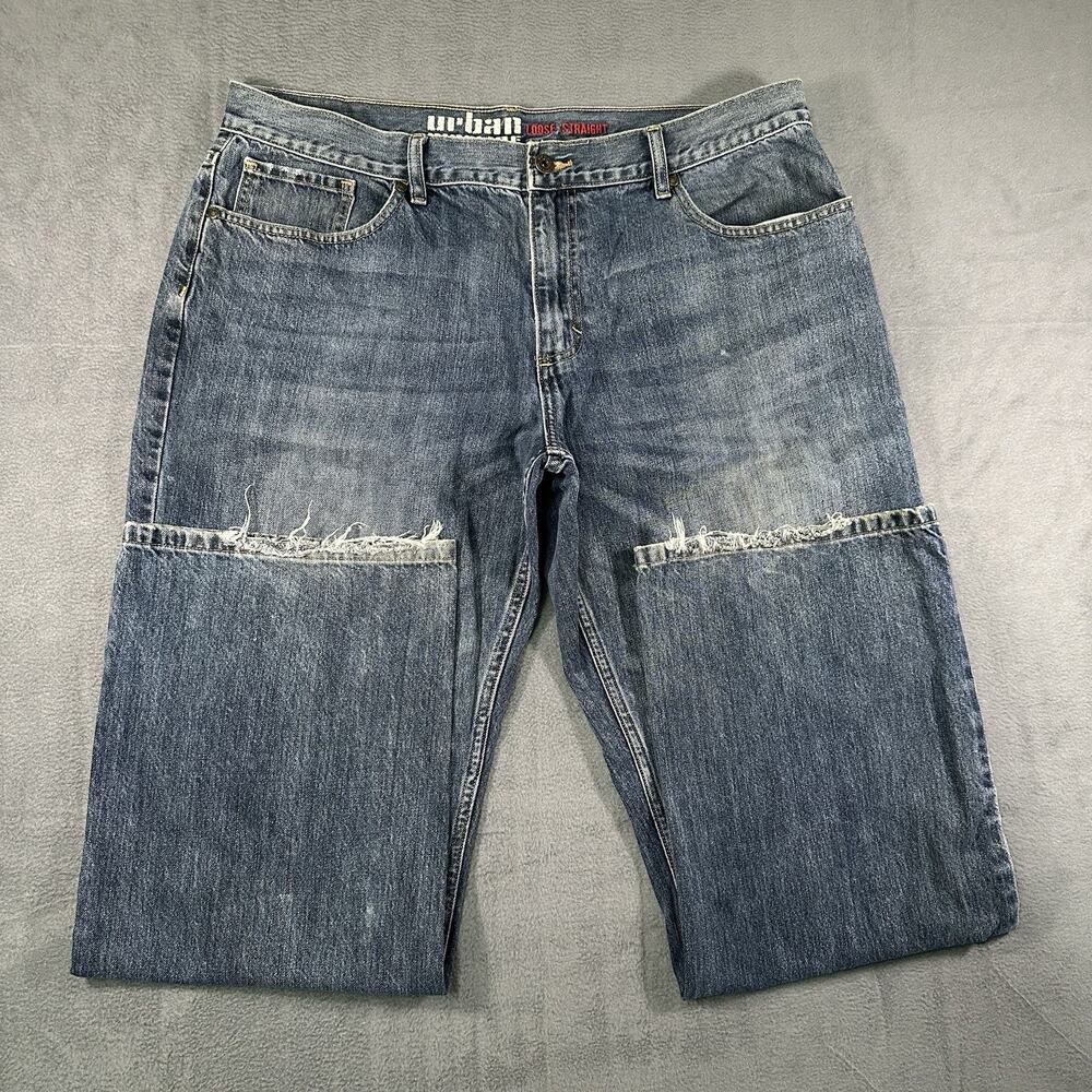 Urban Pipeline Loose Straight Distressed Carpenter Jeans Mens 36x32 Y2K